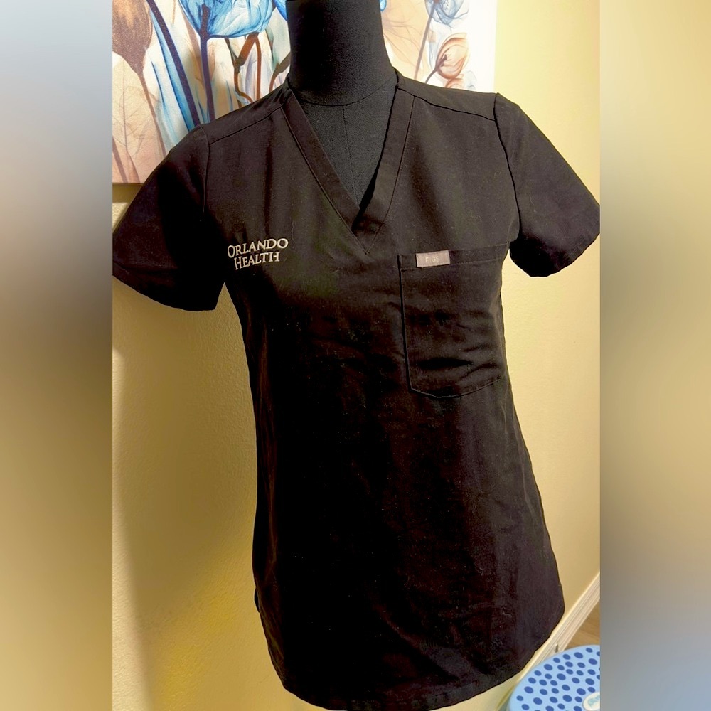 Figs Black Short Sleeve Tee XXS